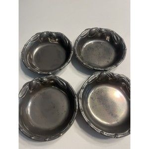 Set of 4 ~ Arthur Court Metal 4” Coasters Bowl Trinket Dish